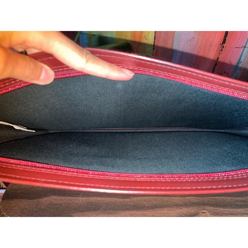 Vintage 80s Monarch Luggage Co Burgundy Slim Portfolio Document Case Bag